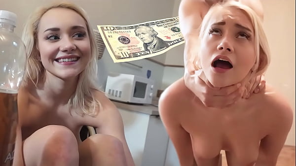 He gave money to the wonderful busty blonde
