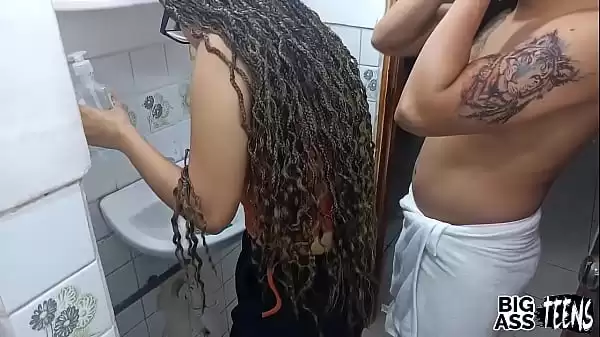 Having incest sex with hot sister in the bathroom