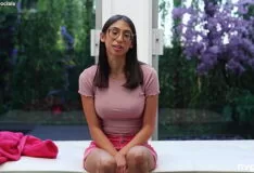 Nerdy girl fucking and cumming in different positions